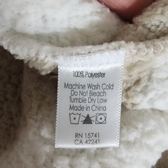 P.J. Salvage Sherpa Hooded Lounging Jacket Duster Cardigan Plush Striped XL - Picture 6 of 8